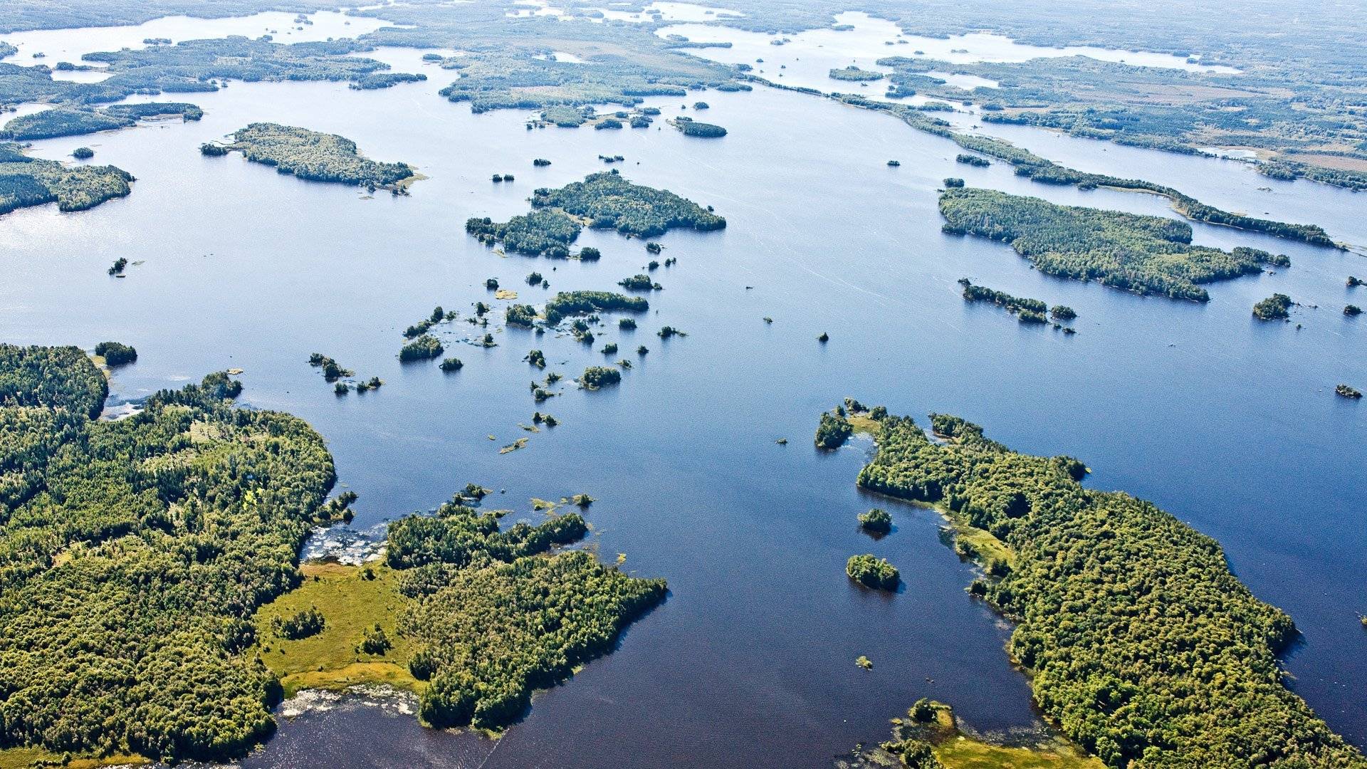 Flygfoto över Åsnens nationalpark
