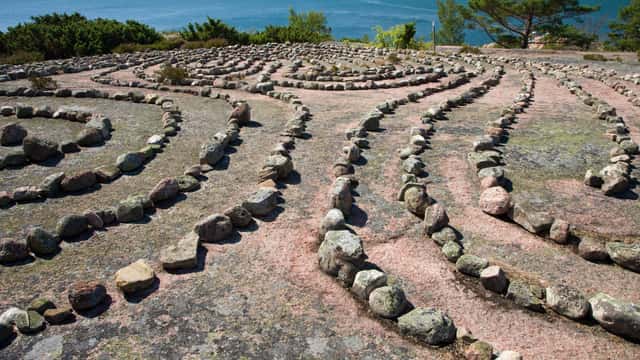 Labyrinten Trojeborg på Blå Jungfrun.