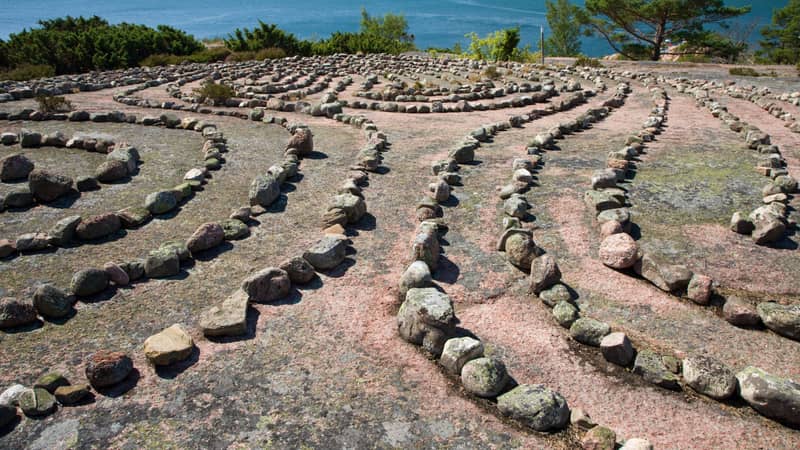 Labyrinten Trojeborg på Blå Jungfrun.