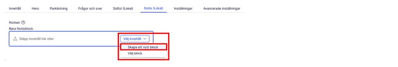 Skärmklipp skapa lokalt meddelande
