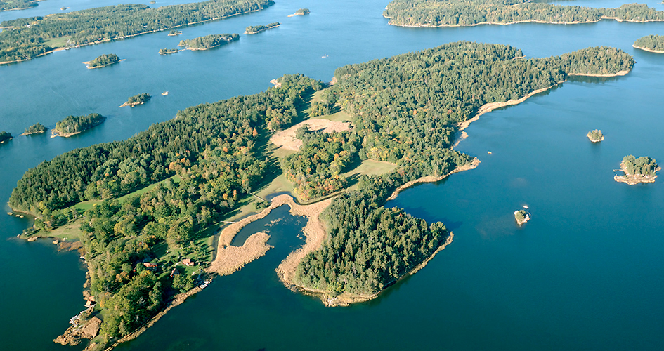 Aerial photo of Ängsö National Park.