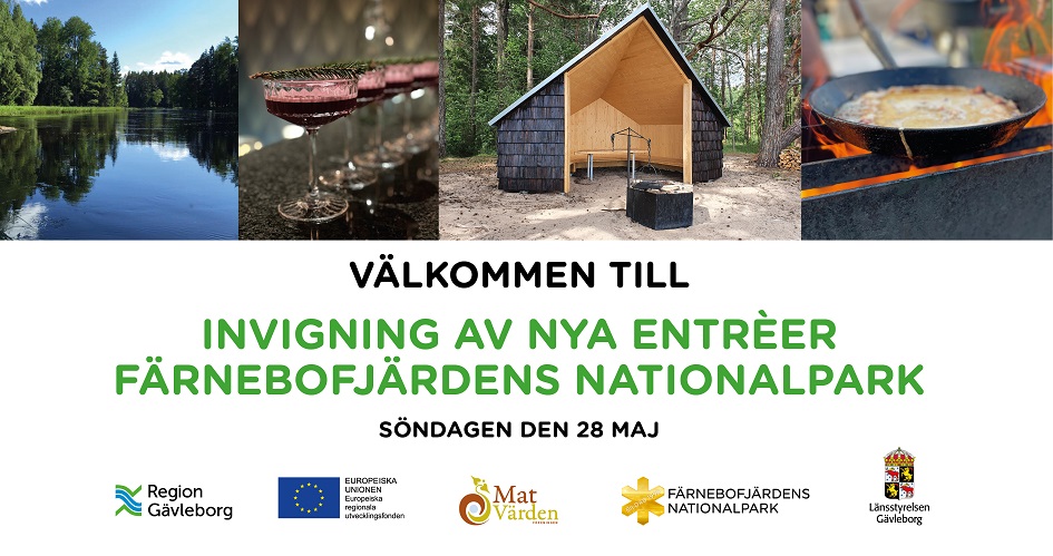 Information om invigning av nya entréer till FÄrnebofjärdens nationalpark söndagen den 28:e maj.