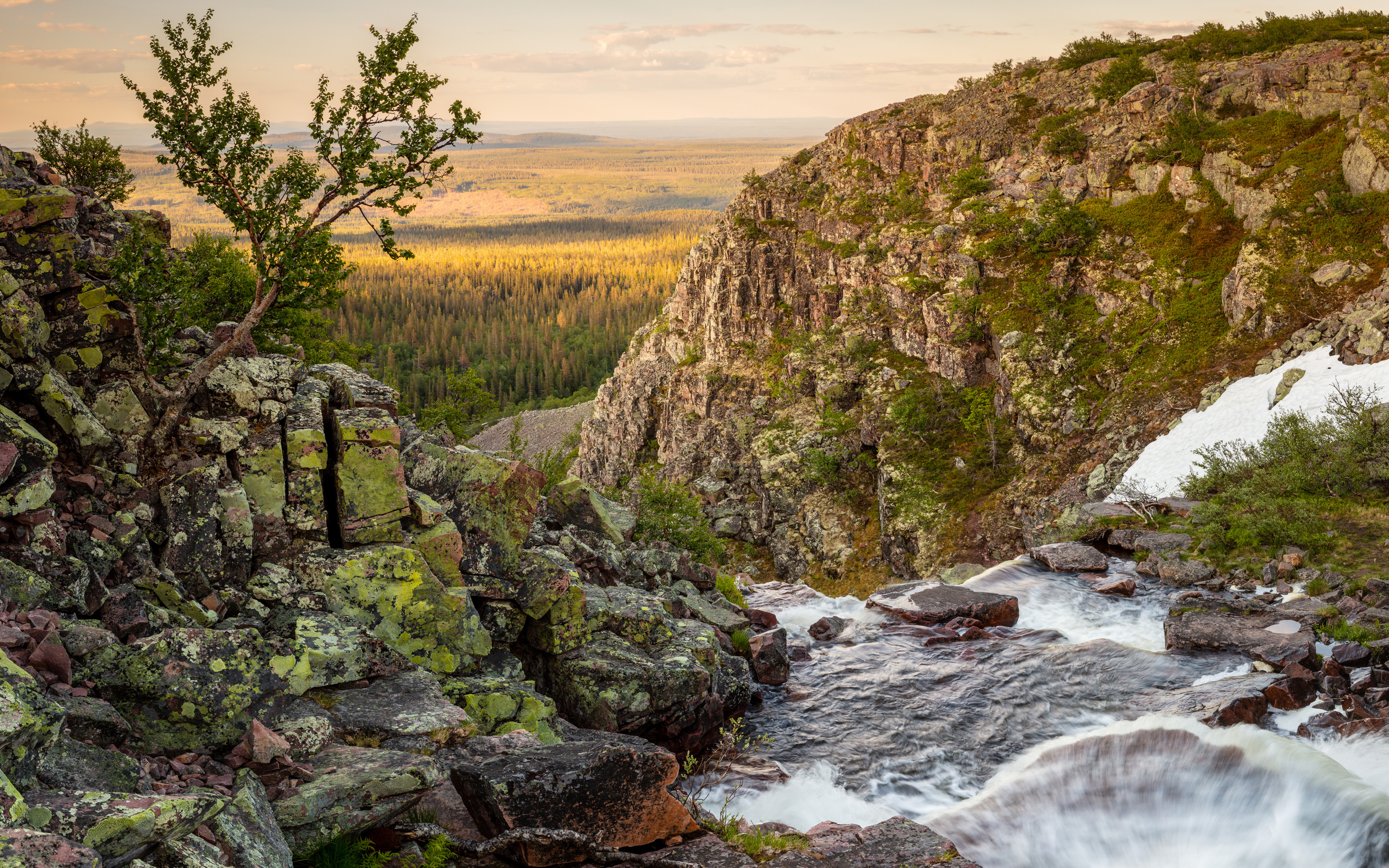 Utsikt från toppen av Njupeskärs vattenfall