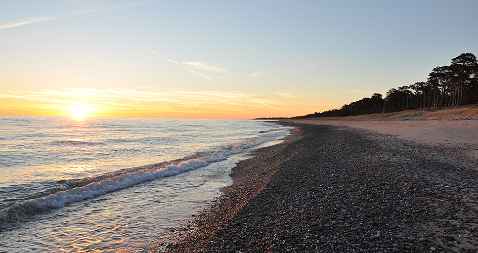 Sunset by the beach.