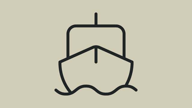 Ikon som visar en turbåt.