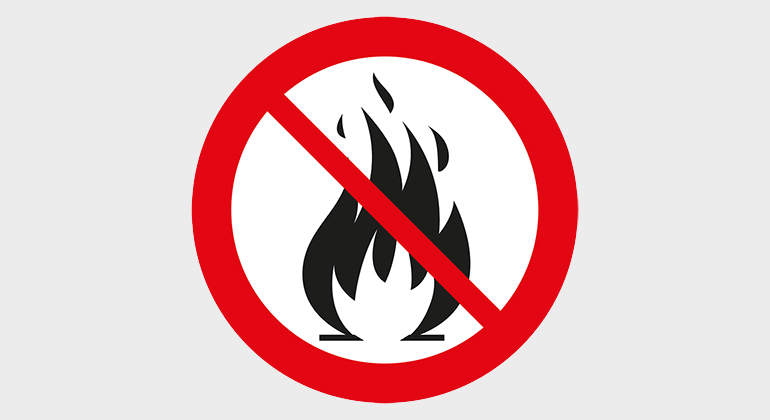 Symbol för eldningsförbud.